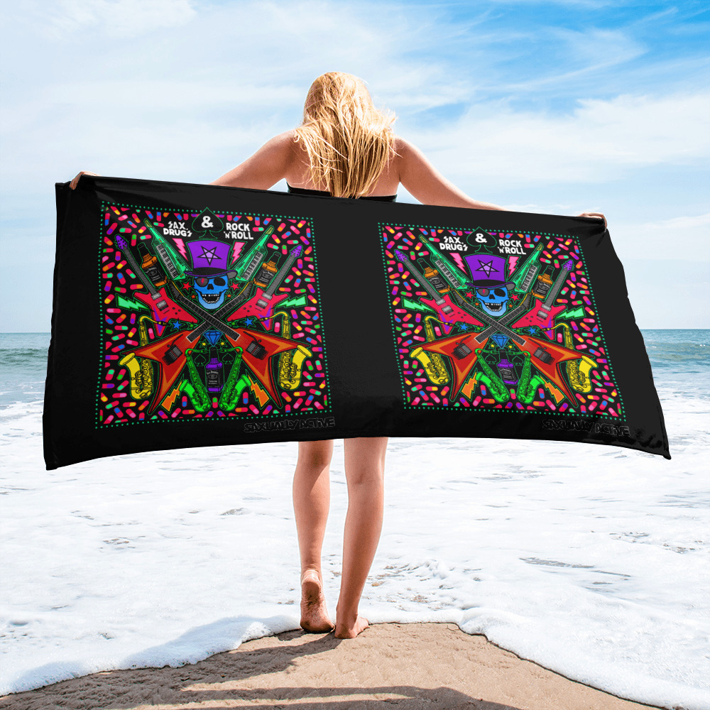 Sax Drugs Rock 'n' Roll Towel