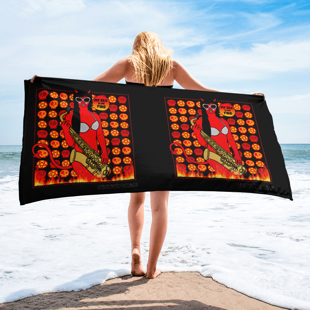 Sax On Fire Towel